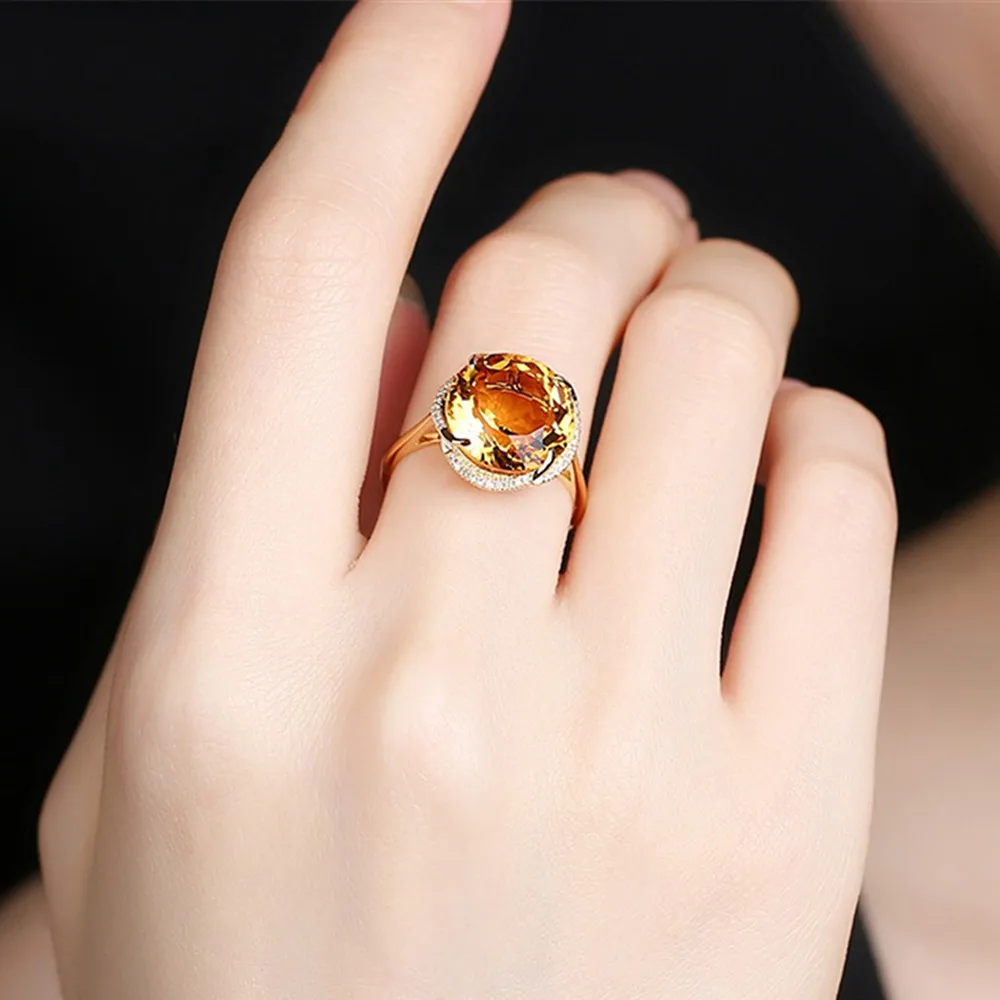 Кольцо женское золотое 18 К с аквамарином и кристаллами ювелирные украшения для