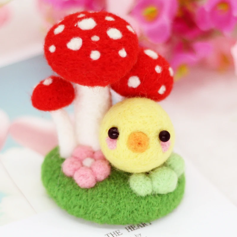 

Набор для рукоделия из шерсти, гриба, курицы, войлока, иглы для валяния, Рукоделие, сделай сам