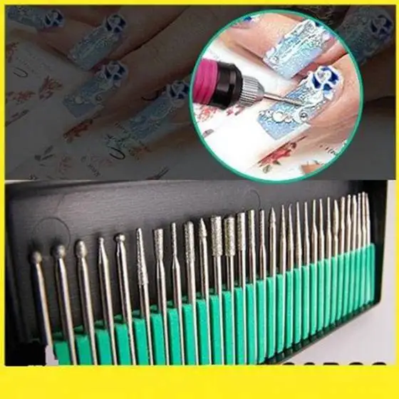 

30 Pcs Manicure Pedicure PRO Electric Nail Drill Bit & 12Pcs Carve Patterns Varnish UV Gel Sculpture Painting Gel