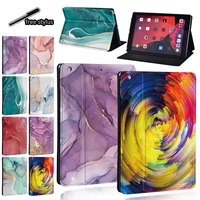 for ipad 9th 10 2 inch 2021 pu leather tablet stand folio cover for apple ipad 9th generation ultra thin watercolor pattern case