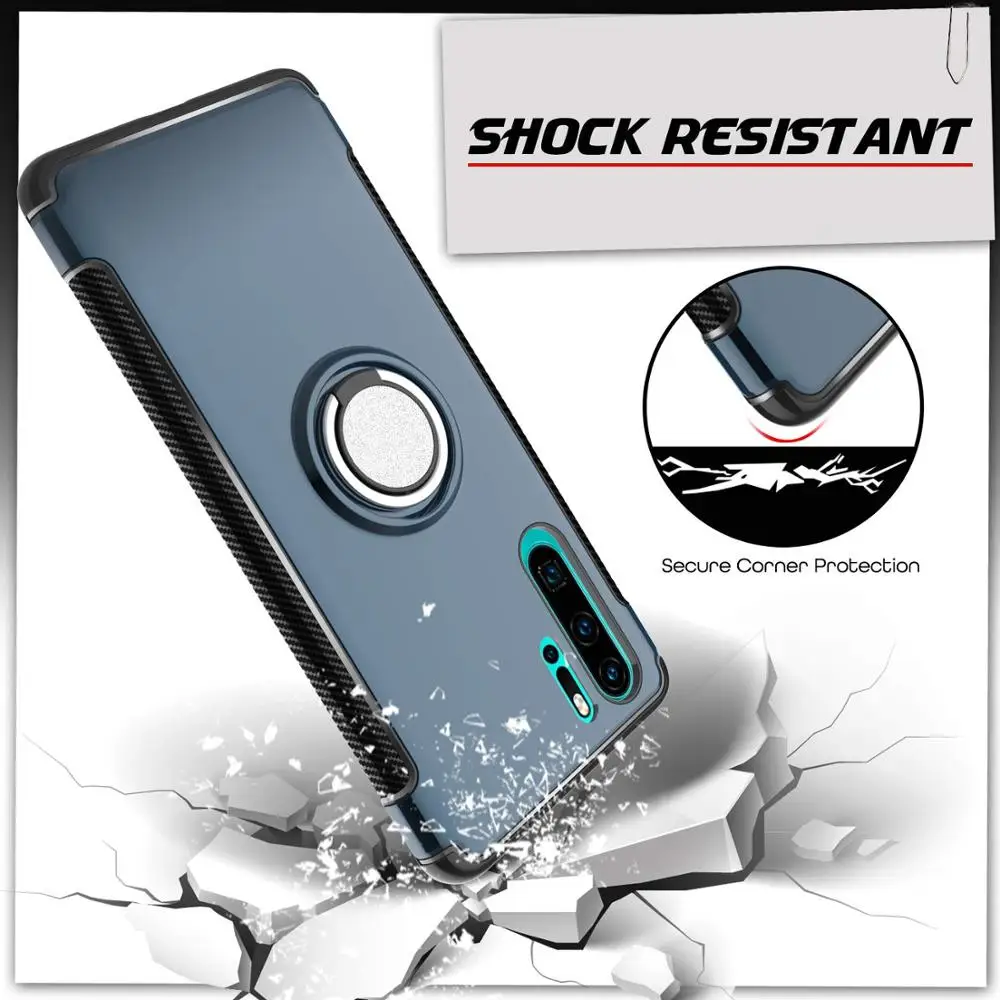 Case For Huawei P30 P20 Mate 20 Lite Pro Cover Magnetic Ring Kickstand PC Honor 10 9X 8X 7X |