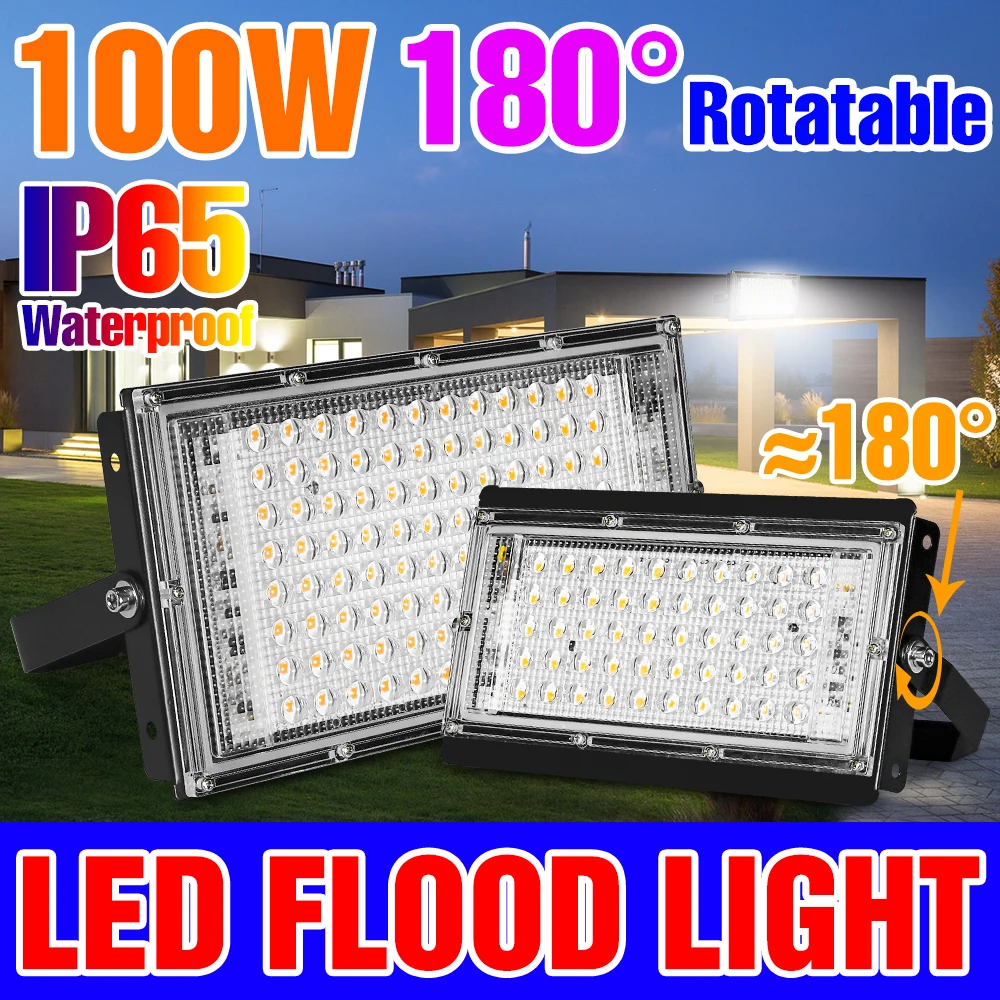 

LED Flood Light 220V Wall Lamp Street Spotlight Waterproof Projector Bulb 50W 100W LED Floodlight For Outdoor Landscape Lighting