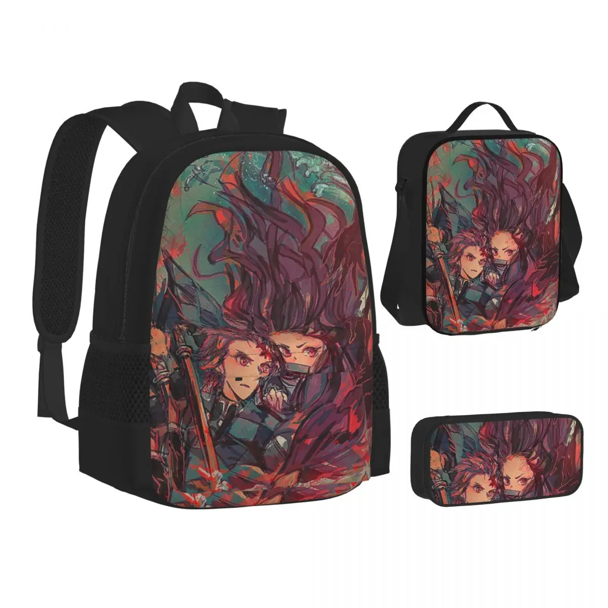 

New backpack messenger lunch bag pen bag set backpack school travel hiking shopping park outdoor sports backpack