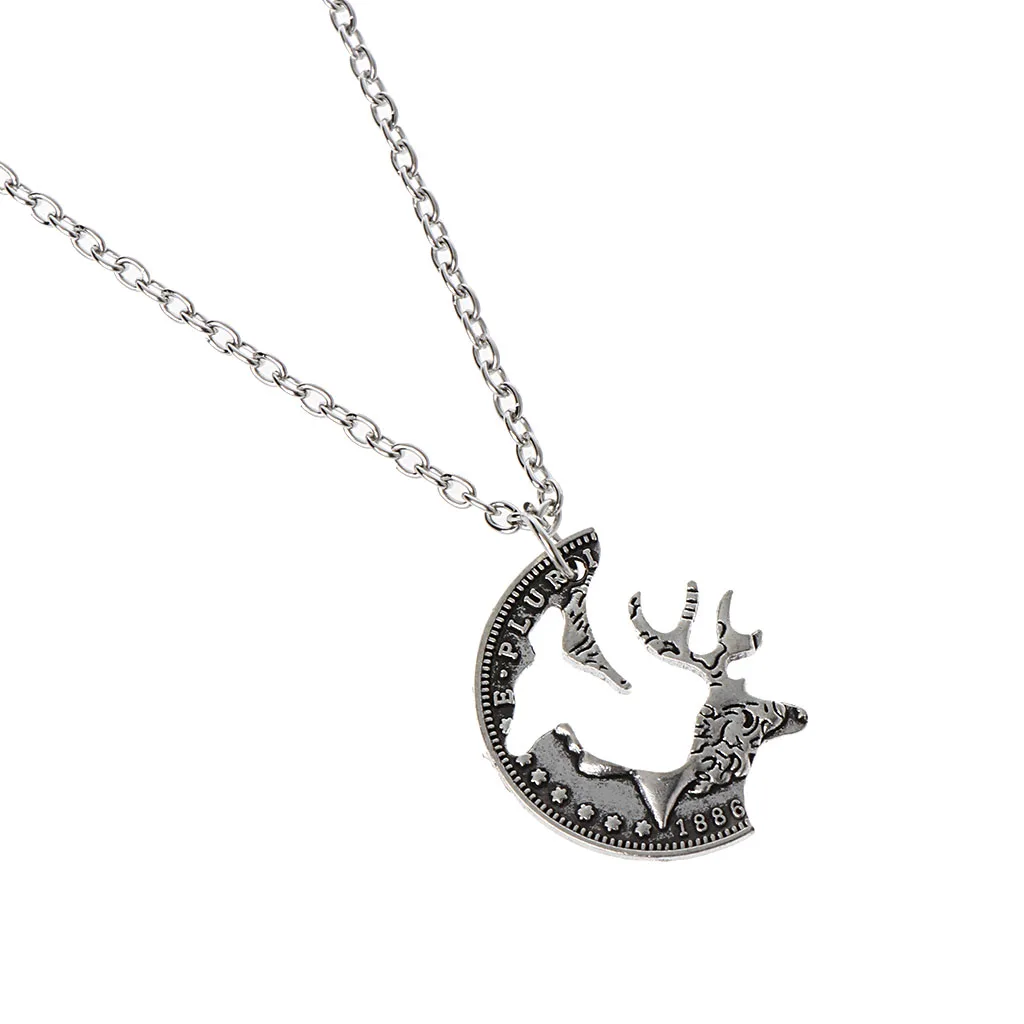 Ожерелье-пазл в форме головы оленя для влюбленных комплект модные ювелирные