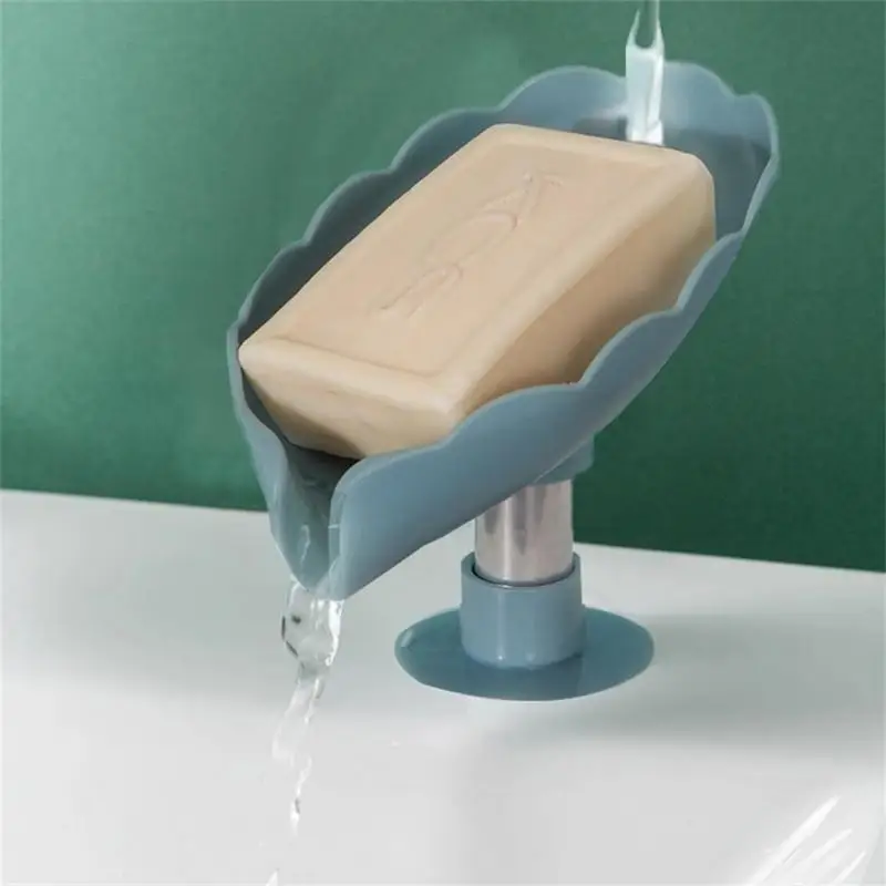 

Leaf Shape Soap Dishes Drain Soap Holder Bathroom Accessories Suction Cup Soap Dish Tray Soap Dish for Bathroom Soap Container