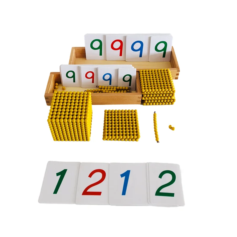 

Montessori Math Toys Golden Beads Materials Simple Version Bank Game for Children Decimal System Early Learning Resources
