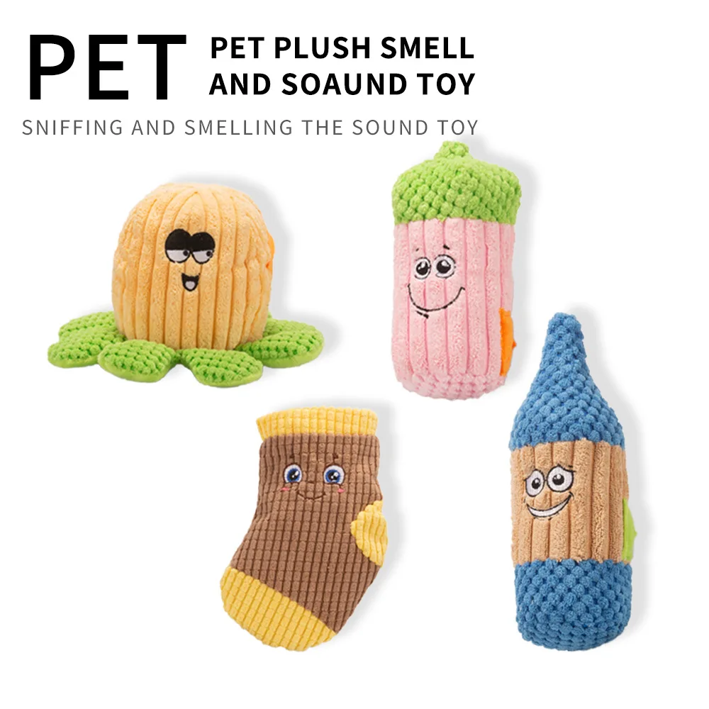 1pc Plush Squeaky Dog Toys Interactive Cheap Toy Small Dogs Bite-Resistant Clean Chew Kitty Puppy Training Mint Toy Pet Supplies images - 6