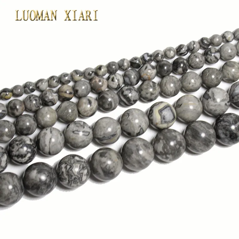 Map stone Прекрасный AAA натуральный камень Бусины тигровый глаз агат Lapis розовый кварц аметист для самостоятельного изготовления ювелирных изделий ожерелье браслет 4-12 мм - Цвет: Map stone