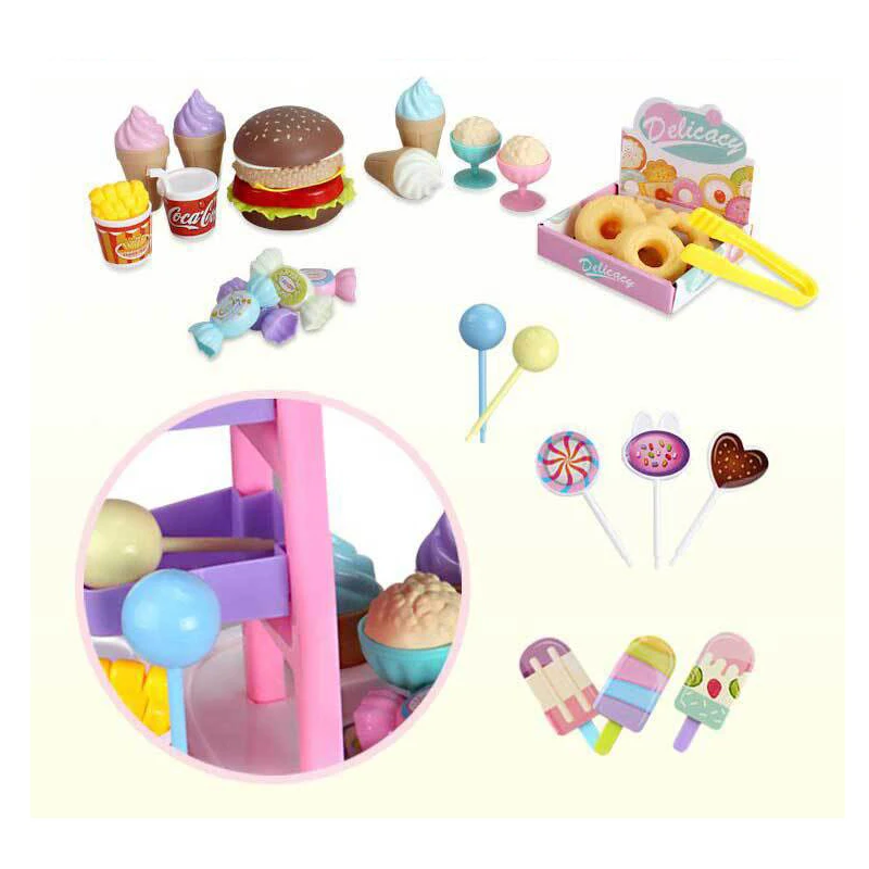 

Fun Children Ice-cream Stroller Baby Early Educational Kitchen Toys Pretend Food Playset