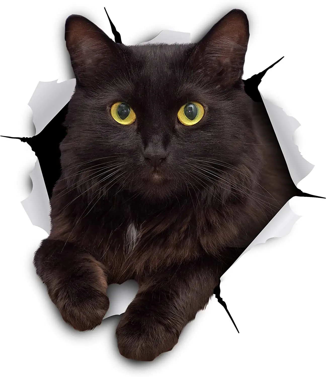 

Personalized Decals Black Cat Torn Metal Car Sticker Waterproof Laptop Motorcycle Auto Accessories PVC Vinyl Sticker 14cm*13cm