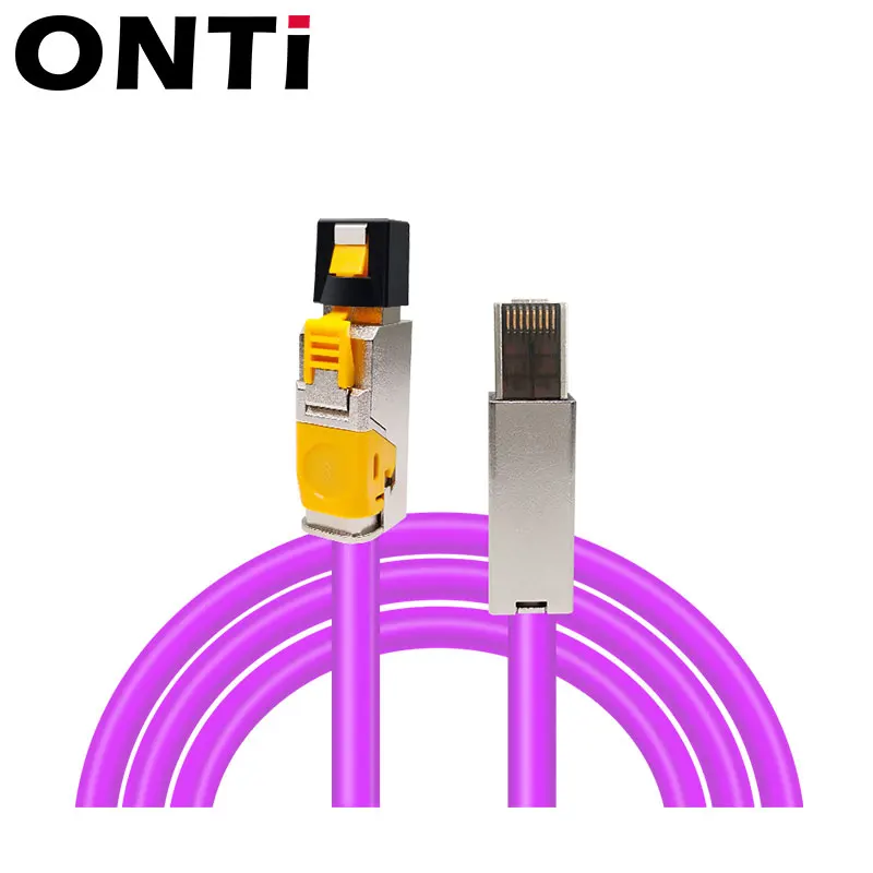 ONTi Cat8 Ethernet Патч-Кабель высокая скорость S/FTP 22AWG экранированный однотонный сетевой