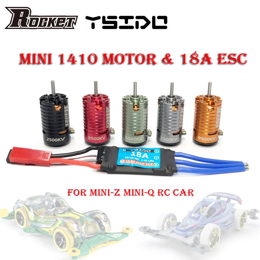 Rocket Mini 1410 1/24 кв 1/28 1/32 бесщеточный двигатель 18A ESC для Kyosho Mr03 Pro Atomic DRZ