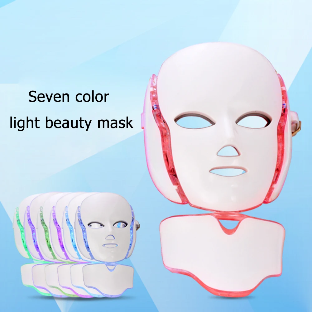 

7 цветов светодиодный маска для лица омоложения кожи Фотон светильник против акне Затянуть Уход за кожей Инструмент Осветляющий уменьшает ...