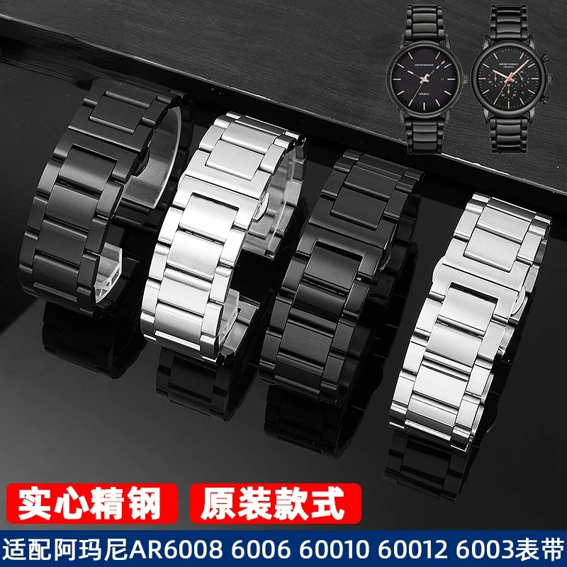 

Solid Steel Watch Strap for Armani Steel Belt Ar6006 6008 Citizen City Bm8475 Watch Band 22 24
