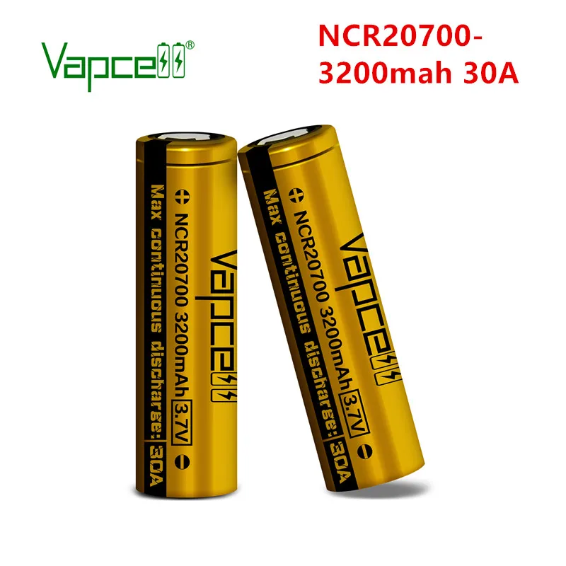 Оригинальный Vapcell литий ионный аккумулятор 20700 3200mah 30A NCR20700A мод перезаряжаемые