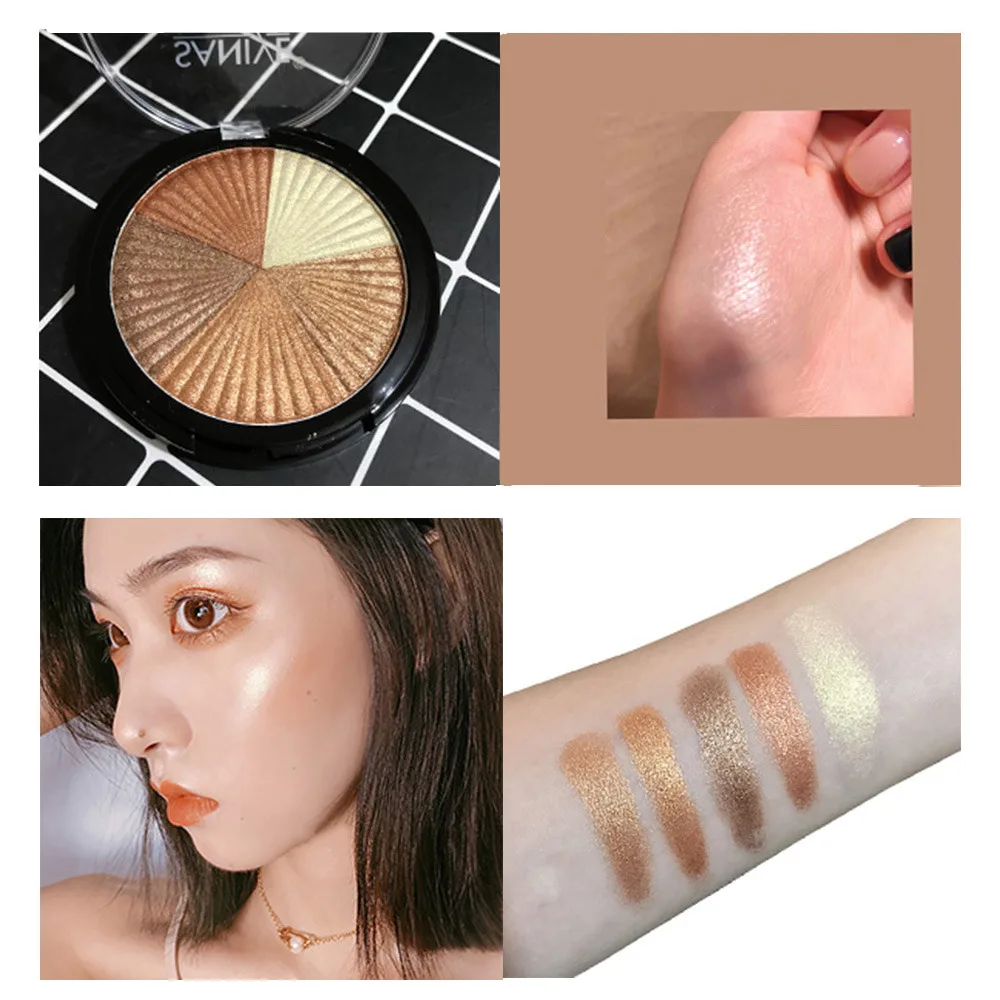 Хайлайтер SANIYE для макияжа бронзер палитра блеск лица контурного пудра основа