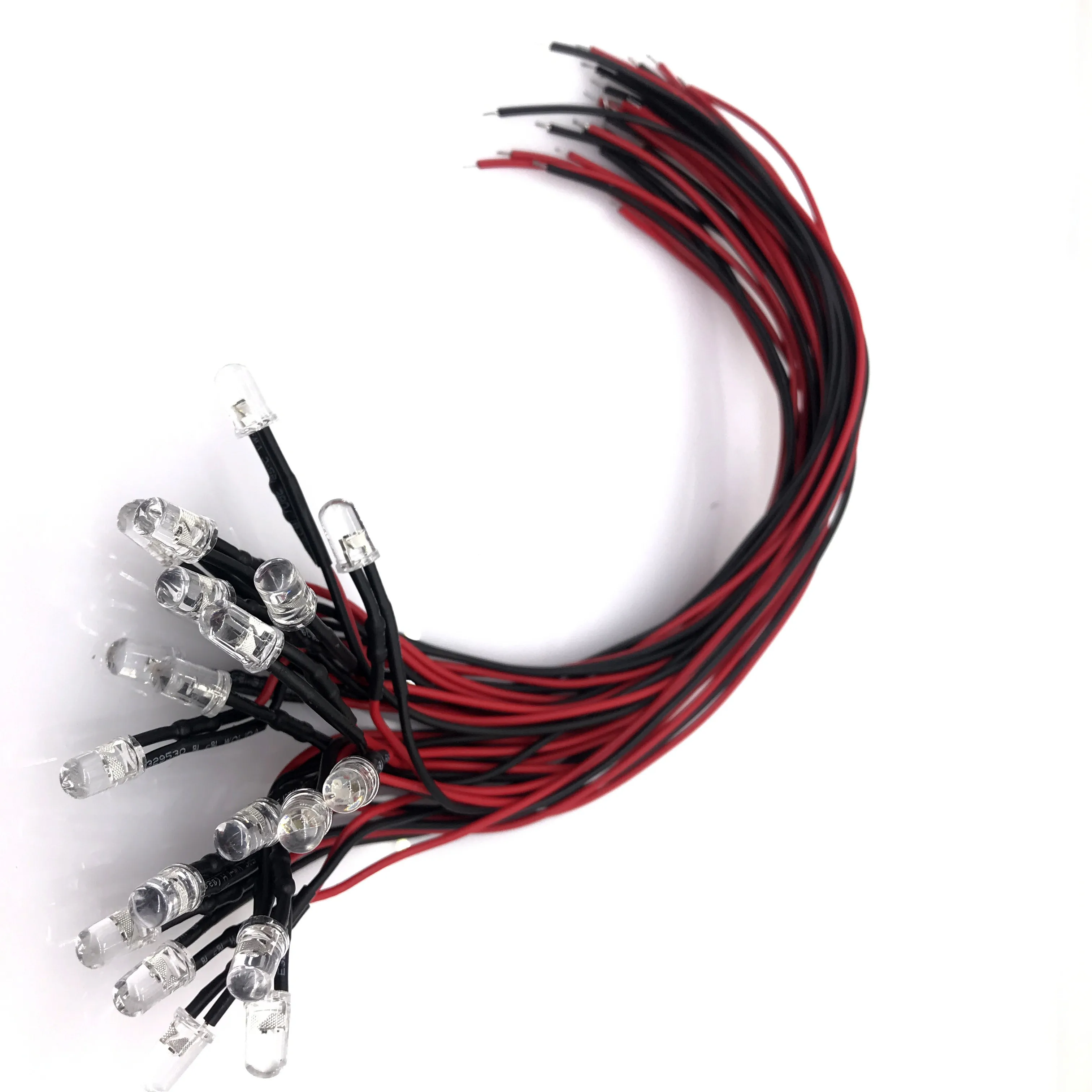 

10 шт./комплект, проводные светоизлучающие лампы, 5 мм, 12 В