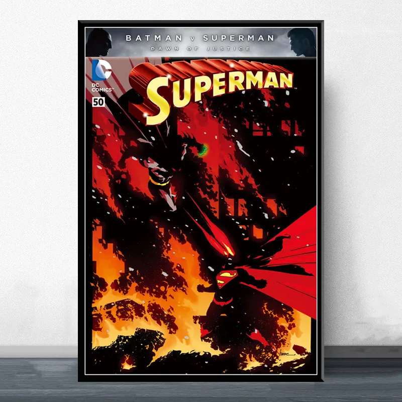 Бэтмен Супермен Чудо-Женщина Лига Справедливости классический DC комикс обложка книги Искусство Живопись Шелковый Холст плакат настенный домашний декор