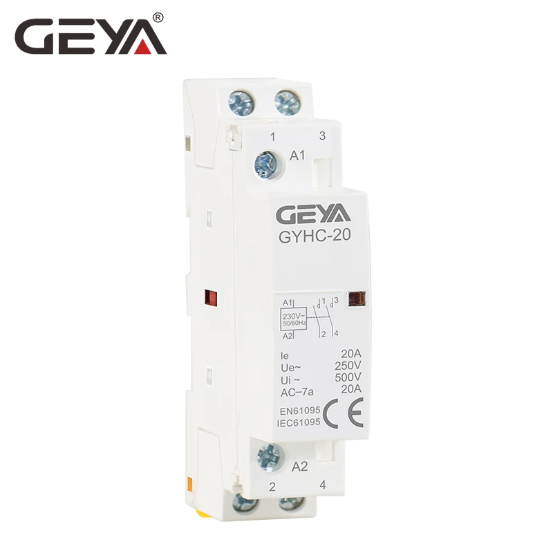 GEYA GYHC 2P 20A 2NO 2NC 1NO1NC бытовой контактор 220 В 50/60 гц автоматический на din рейке