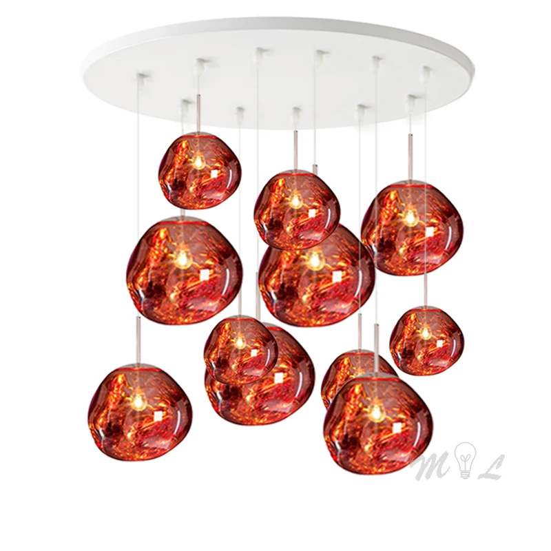 Современная стеклянная Подвесная лампа из лавы нестандартный светильник в форме