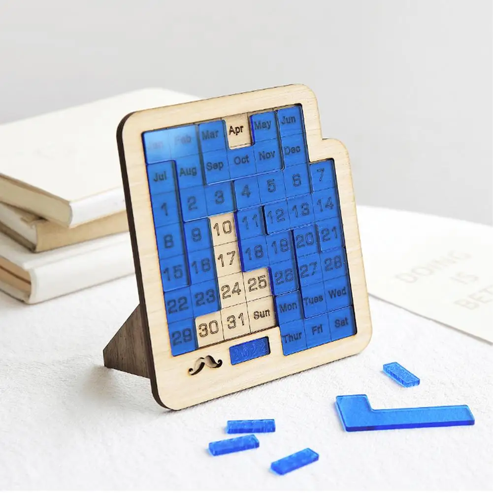 

Puzzle Perpetual Calendar Brain-burning Playable Monthly Calendar Toys Puzzle Gift Desktop Calendar Decoration Birthday Gift