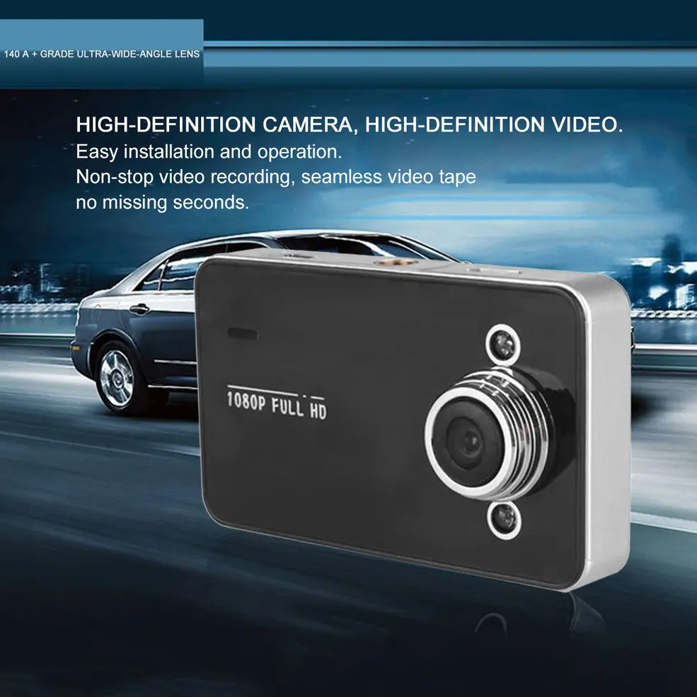 K6000 Авто тахограф Автомобильная камера DVR видеокамера Видео рекордер 2,7 дюймов Full HD 1080P ультра широкий угол функция ночного видения