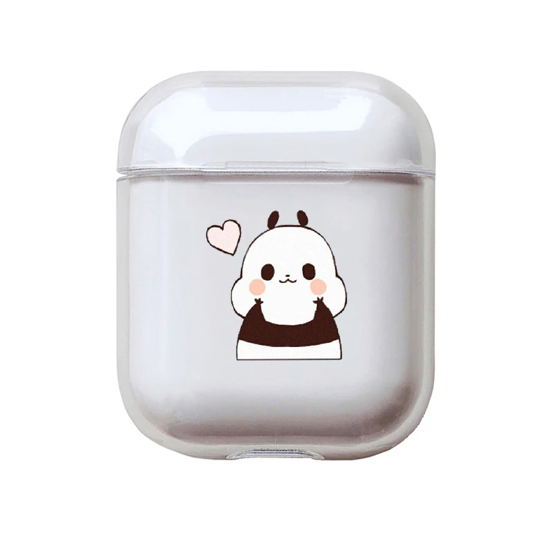 Мягкий милый Чехол Air Pods для Apple Airpods, роскошный Прозрачный чехол с мультяшной пандой Airpods, аксессуары для наушников Bluetooth