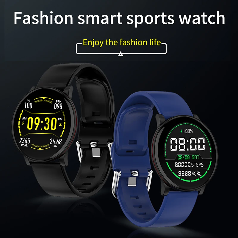 Смарт часы мужские IP68 водонепроницаемые умные с измерением сердечного ритма