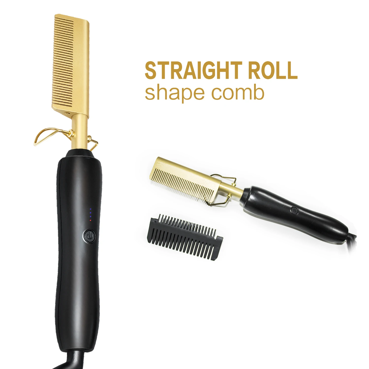 

Portabele 2 In 1 Hair Curler&Straightener Women Curling Iron Hair Styling Tools Straightening Brush Hot Comb Electric Hairbrush