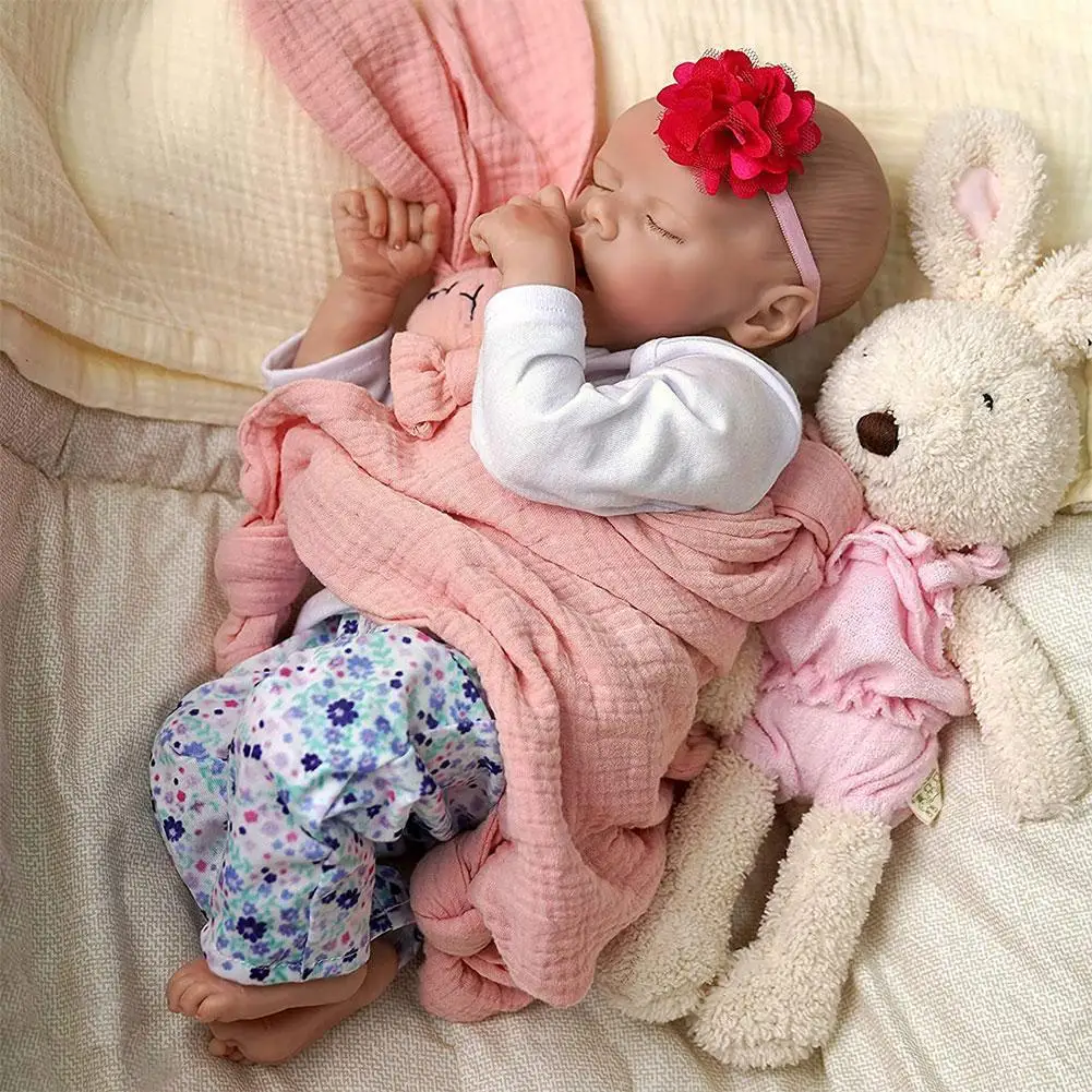 

12/17 Inches Reborn Doll Kits Realistic Blank Reborn Doll Parts Dolls Gifts For Girls With White Clothes High Quality Doll V4N8