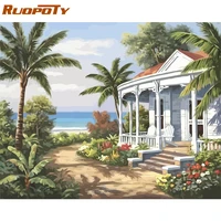 ruopoty frame picture diy painting by numbers landscape modern wall art picture home decoration handpainted canvas by number art