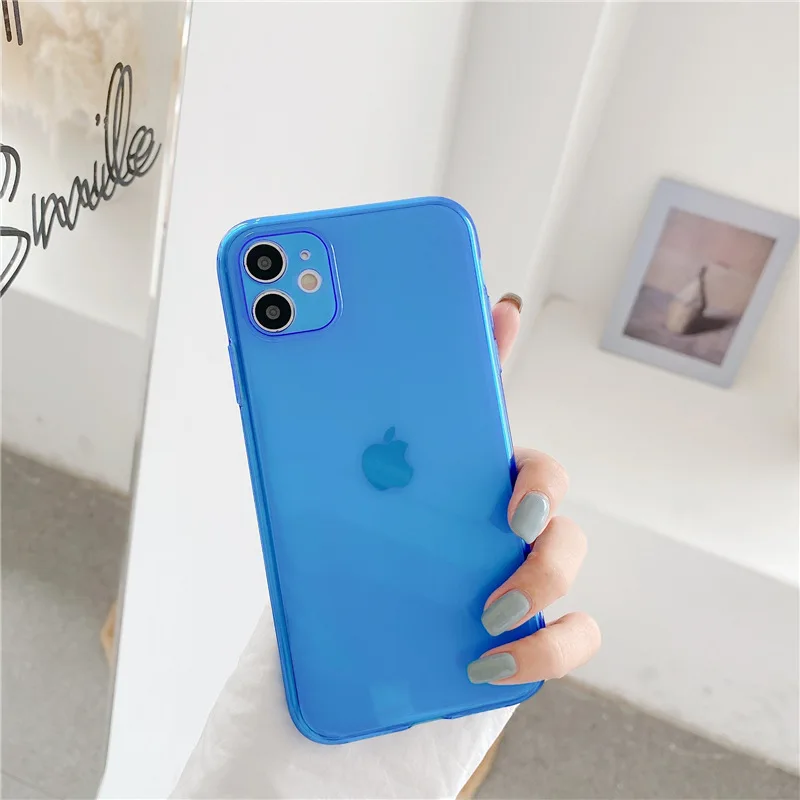 Модный флуоресцентный неоновый чехол для телефона iPhone 11 Case SE 2020 Pro Max XR XS X 8 7 Plus