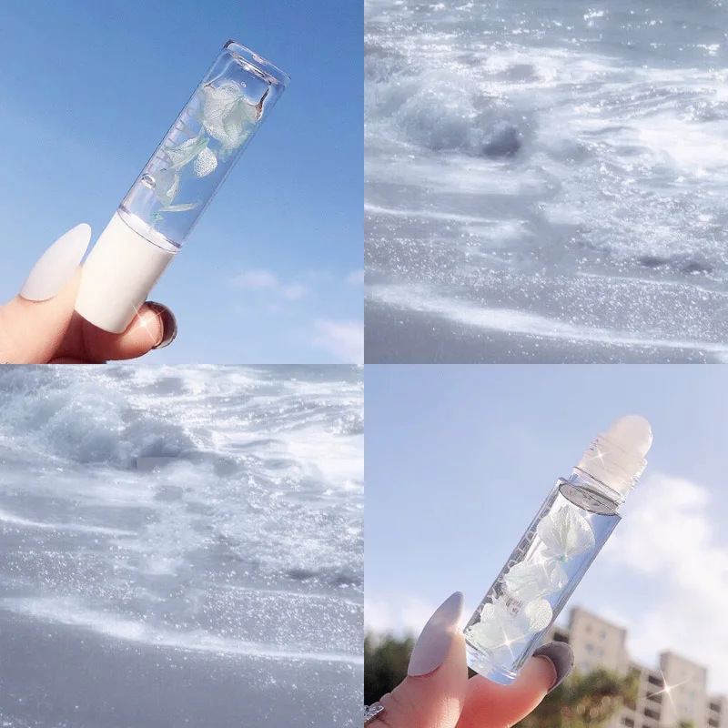 

Crystal Petal Lip Oil Moisturizing Lip Balm Transparent Floral Lipstick Long Lasting Nourishing Colorless Lip Gloss Lips Makeup