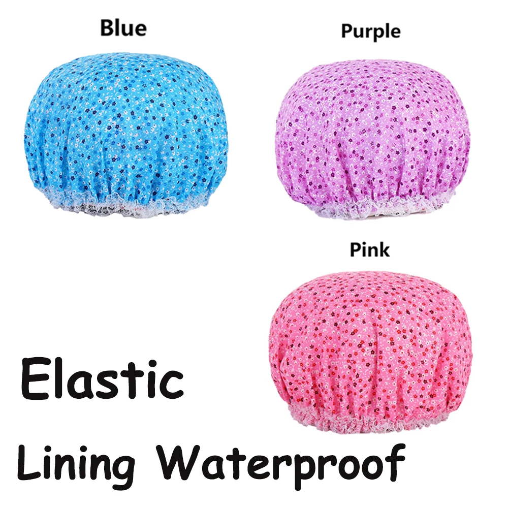 Многоразовая водонепроницаемая шапочка для душа эластичная Хлопковая женская