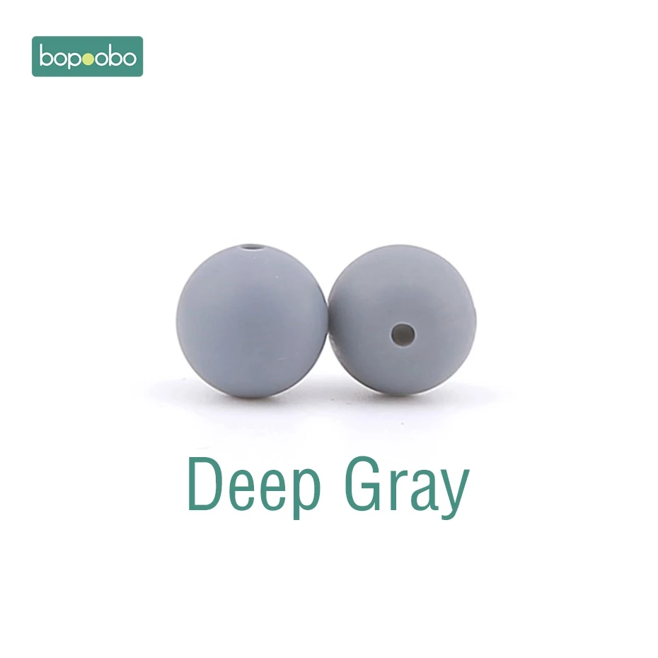 Deep Gray Bopoobo 30 шт. 12 мм пищевой силиконовый Прорезыватель для зубов детский уход за зубами DIY стартовый набор силиконовые бусины Экологичные Детские аксессуары - Цвет: Deep Gray