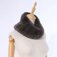 suppevsttdio 2020 real rex rabbit fur ring scarf snood knitted scarves warm soft elastic natural fur neckerchief headband solid