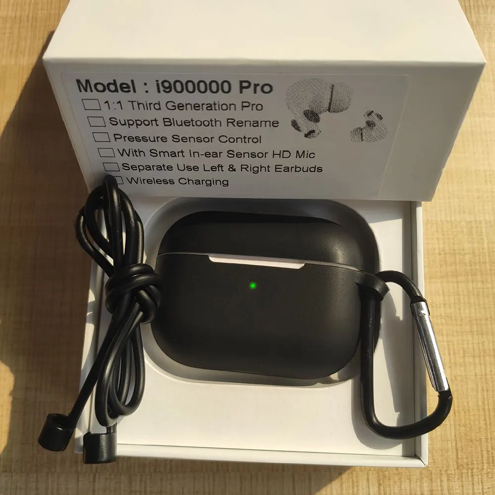 Black case I900000 Pro Tws беспроводные наушники 1:1 Air 3 Датчик давления Bluetooth наушники H1 чип Pk i500 i1000 i9000 i50000 tws - Цвет: Black case