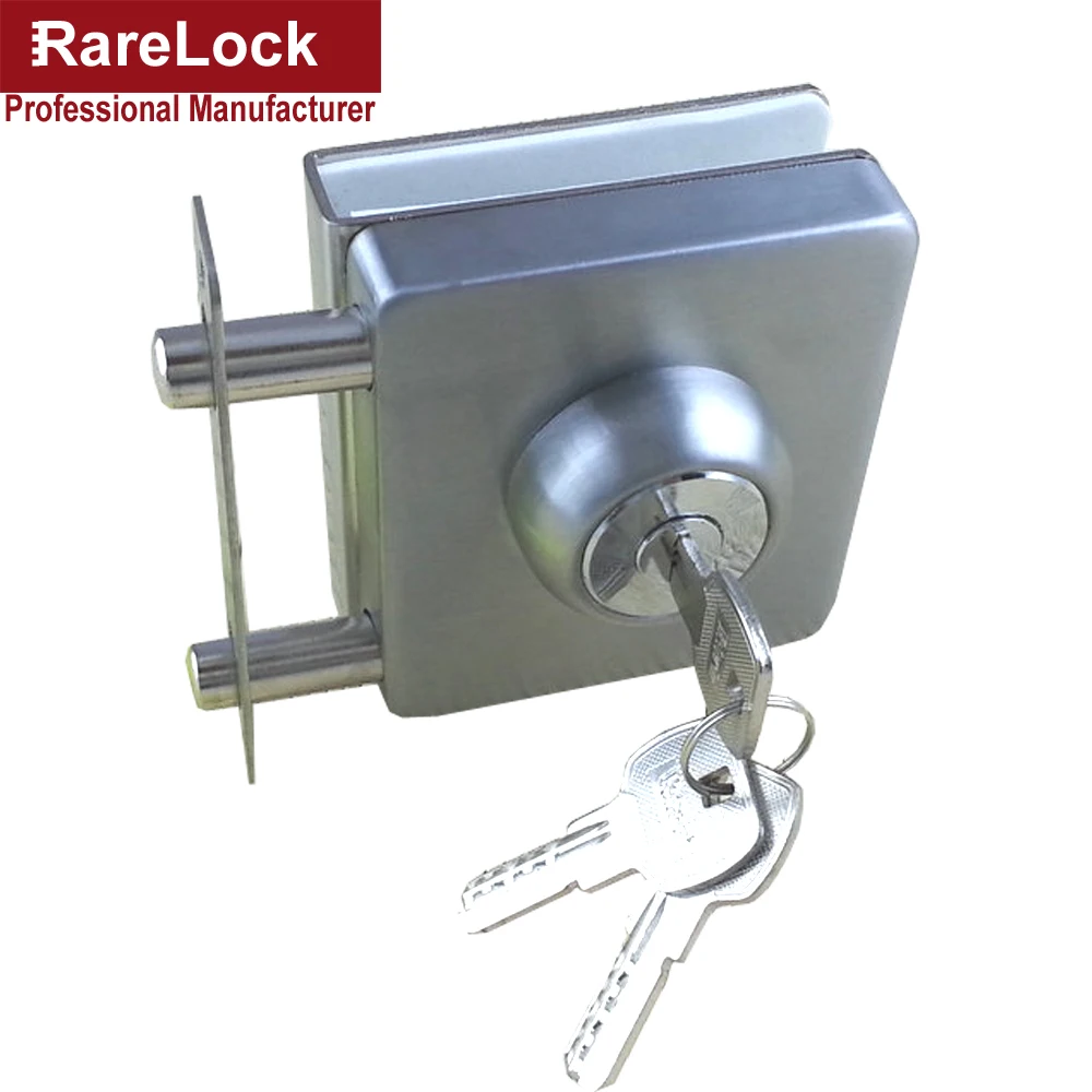 Дверной замок из нержавеющей стали и стекла с 3 компьютерными латунными ключами