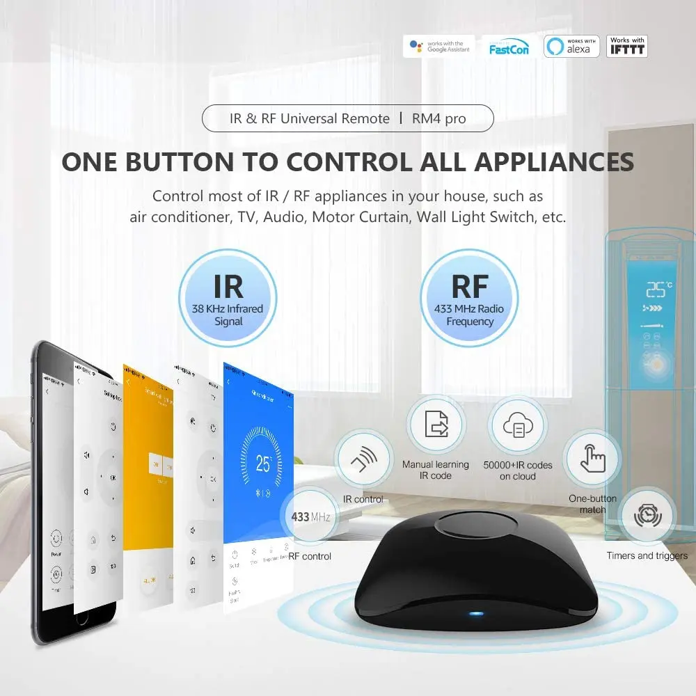 BroadLink RM4 Pro RM 4C Mini WiFi IR RF универсальный пульт дистанционного управления для