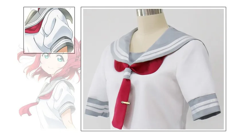 Японский аниме Love Live Sunshine Косплей Костюм Takami Chika девушки Матросская униформа