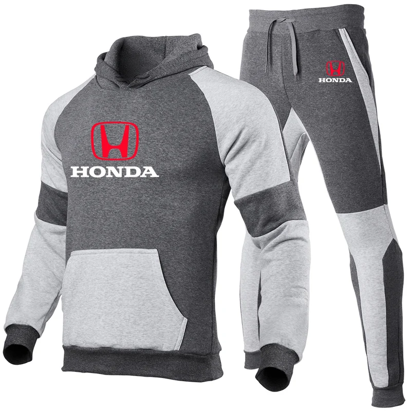 

Fashion casual Men's hoodies HONDA Car Logo printing Spring Autumn Cotton High Quality Men's hoodies + sweatpants Two-piece