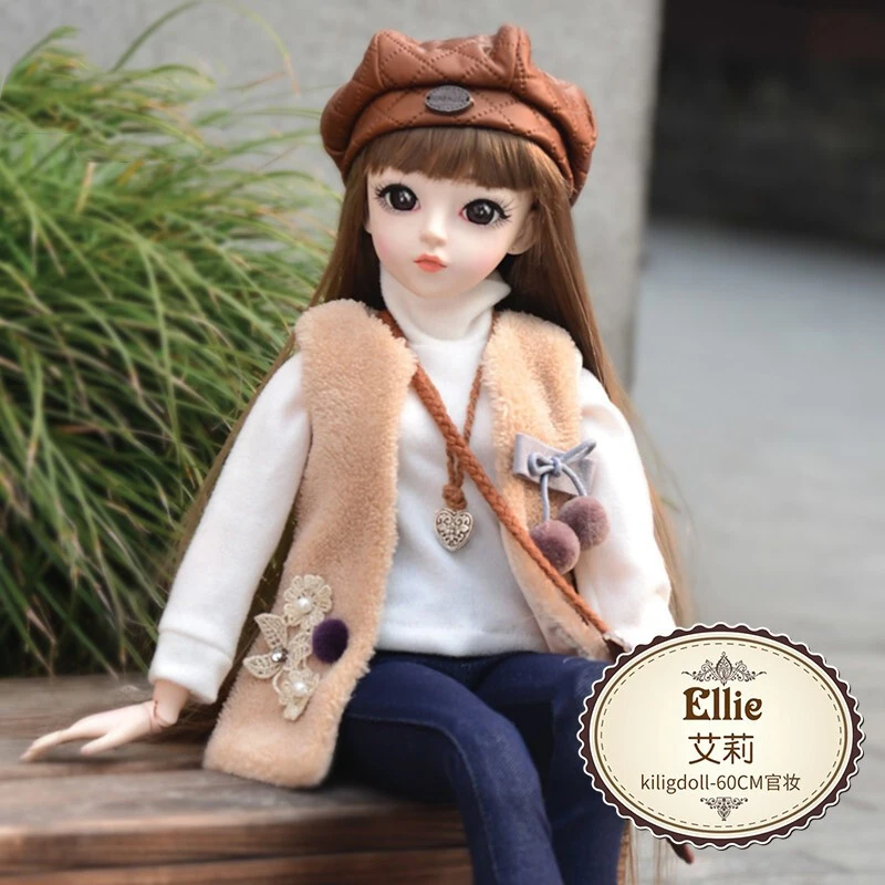 

New 1/3 DIY Manual Dress up BJD Dolls 60 CM 18 Joint Movable Beautiful Dress Clothes Makeup BJD Dolls for Girls Christmas Gifts