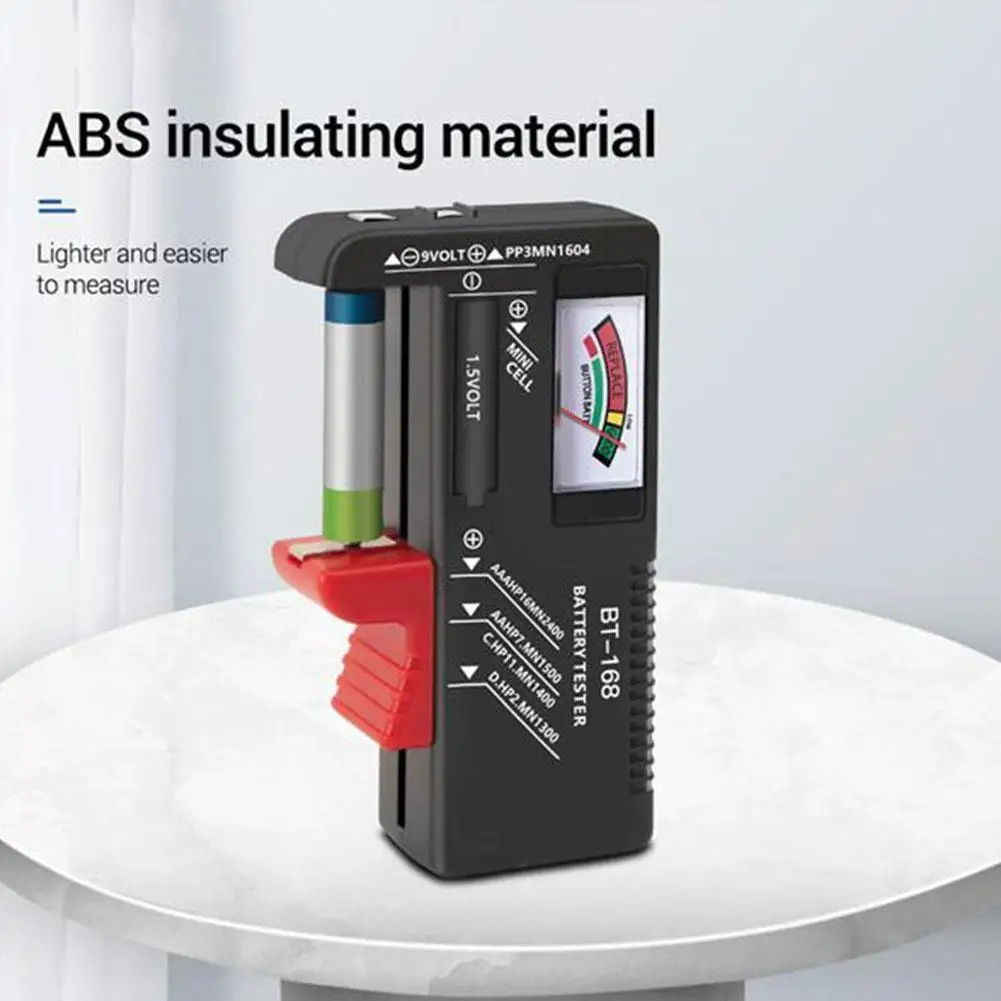 

BT168 Portable Universal Digital Battery Tester Volt Checker Multiple Button AAA For AA Checker Battery Tester Size 9V D9C3