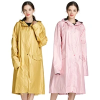 new breathable women long rain coat poncho ladies pink raincoats waterproof black coating raincoat rain poncho cape with pocket