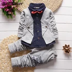 Комплект детской одежды Babicolor, весенне-осенний Модный хлопковый топ + штаны, комплект из 3 предметов для мальчиков, для малышей, одежда для пробежек