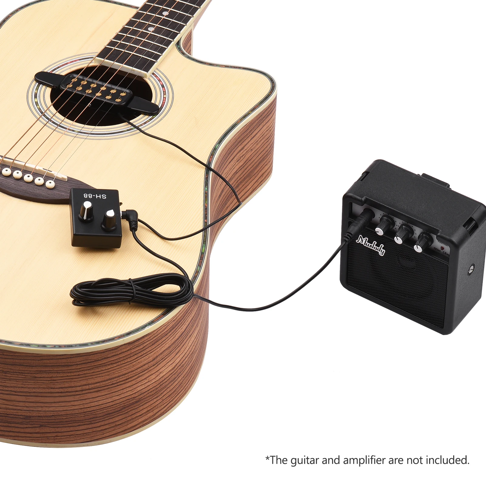 

Acoustic Guitar Sound Hole Pickup Magnetic Passive Pick-up System with Tone Volume Control 6.35mm Audio Cable Guitar Pickup