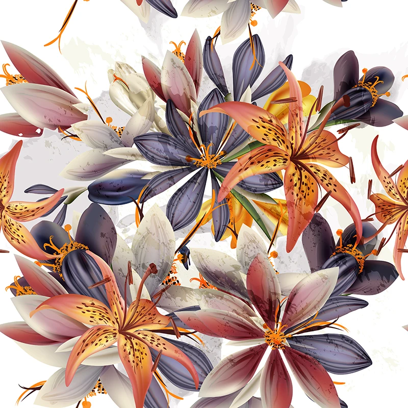 Полиэфирная атласная ткань для платья цветок высшего сорта модная с цветочным