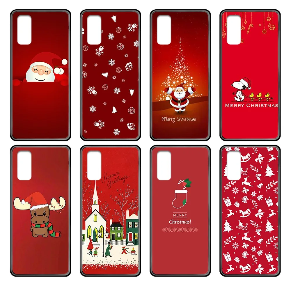 Рождественский подарок Новый год красный тренд hoesjes черный чехол для телефона