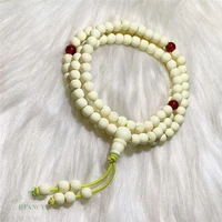 6 mm white porcelain ruby with tassel 108 beads mala bracelet cuff wristband lucky healing buddhism meditation pray elegant