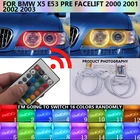 Многоцветный комплект светодиодов глаза ангела RGB гало кольца дневного светильник Led DRL для BMW X5 E53 предварительно 2000 2001 2002 2003